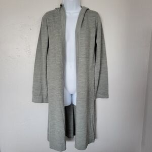 Roxy Quiksilver Med Grey Duster Cardigan Long Sleeve Hooded Sweater Rhinestone